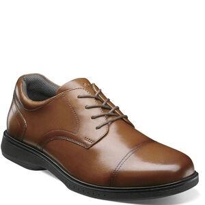 Nunn Bush KORE Pro Cap Toe Oxfords Leather Dress Shoes Mens Size-14 XWide Cognac